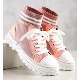 SHELOVET Módní nazouvací tenisky růžový 1