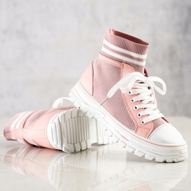 SHELOVET Módní nazouvací tenisky růžový 2