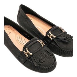 Mokré mokasíny z eko semiše od Maia černá 1