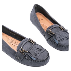 Mokré mokasíny z eko semiše od Maia šedá 1