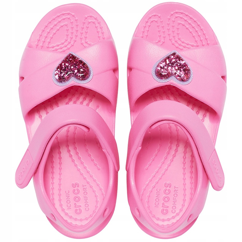 Dětské sandály Crocs Classic Cross Strap Charm pink 206947 669 růžový 1