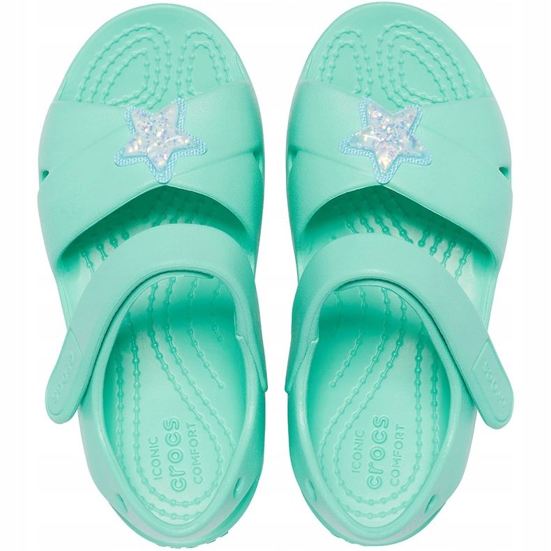 Dětské sandály Crocs Classic Cross Strap Charm mint 206947 3U3 zelená 1
