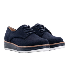 Tmavě modré semišové boty s vysokou podrážkou Elyssa námořnická modř 1