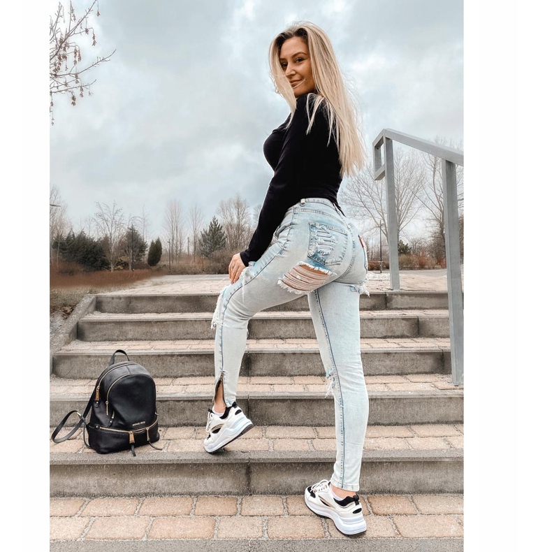 Ideal Shoes Stylové sportovní tenisky bílý černý 1