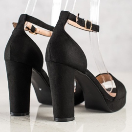 Weide Černé Sandály Na Tyči černá 1 Weide Černé Sandály Na Tyči černá 1