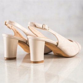 SHELOVET Elegantní sandály na vysokém podpatku béžový 1
