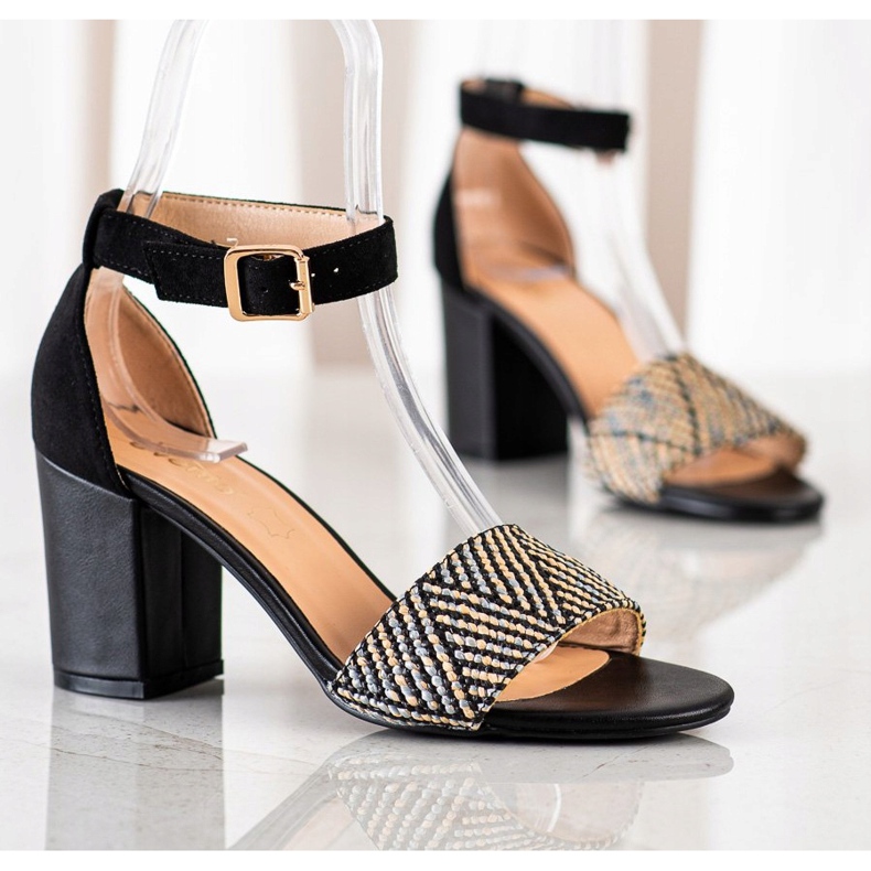 Evento Sandály na vysokém podpatku béžový černá 1