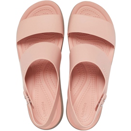 Dámské sandály Crocs Brooklyn Low Wedge růžovo-béžové 206453 6RT růžový 1