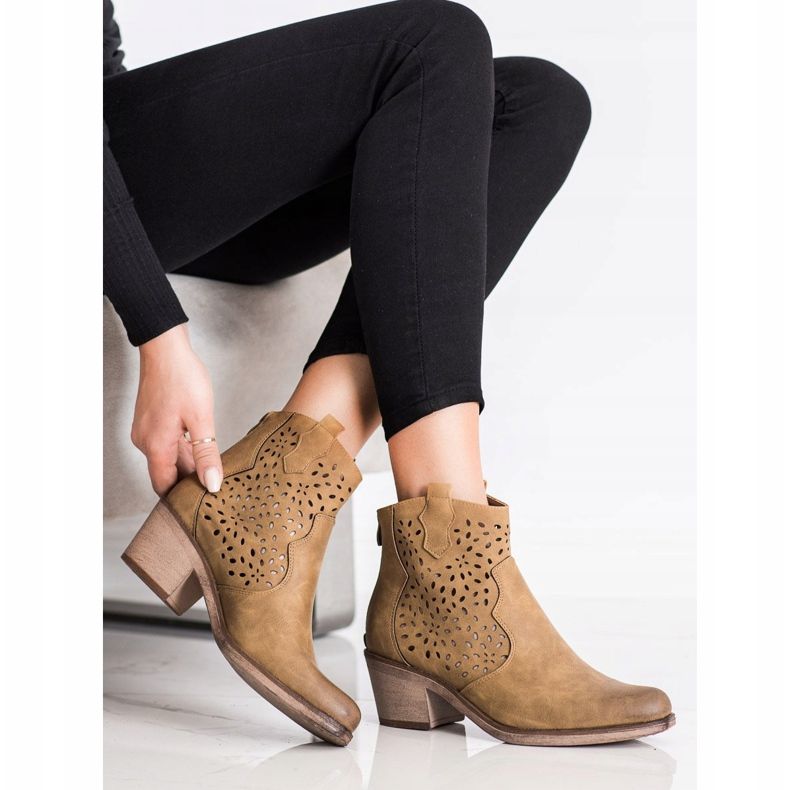 Sergio Leone Jarní prolamované boty hnědý 1