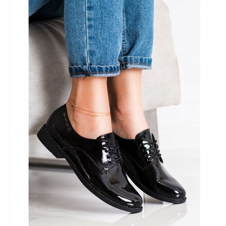 SHELOVET Klasické šněrovací boty černá 2