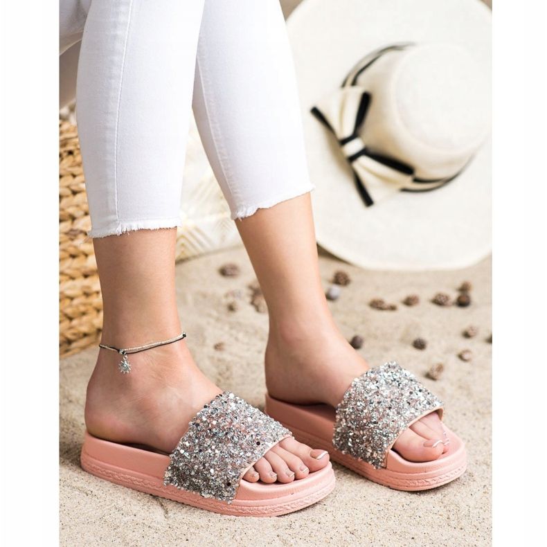 Seastar Módní pantofle na platformě růžový vícebarevný 1