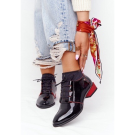 Kožené boty Maciejka 04744-16 černo-červená bota černá 2