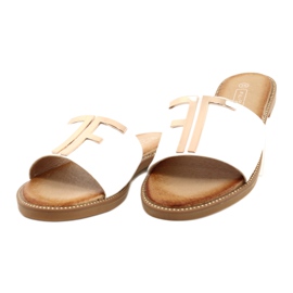 Filippo Módní dámské bílé a zlaté pantofle bílý 1