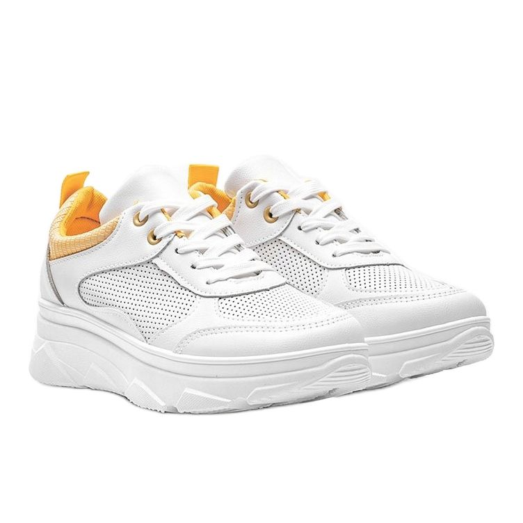 Bílé tenisky se silnou podrážkou se vzorem hadí kůže Joyce bílý 2 Bílé tenisky se silnou podrážkou se vzorem hadí kůže Joyce bílý 2