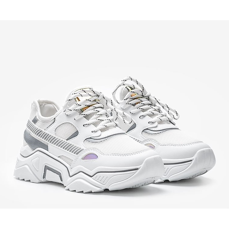 Bílé tenisky na silné podrážce Leanna bílý 1