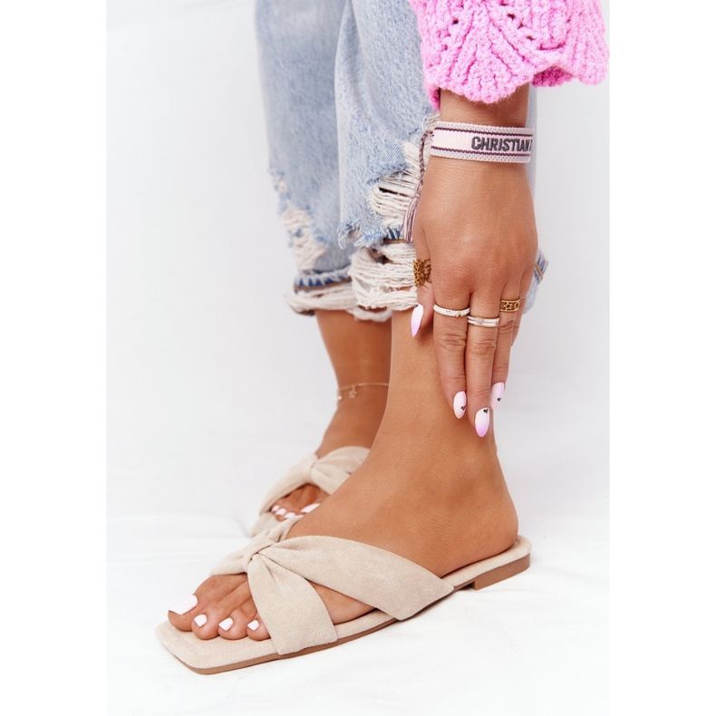 PS1 Dámské velurové pantofle béžové vanilkové oblohy béžový 2