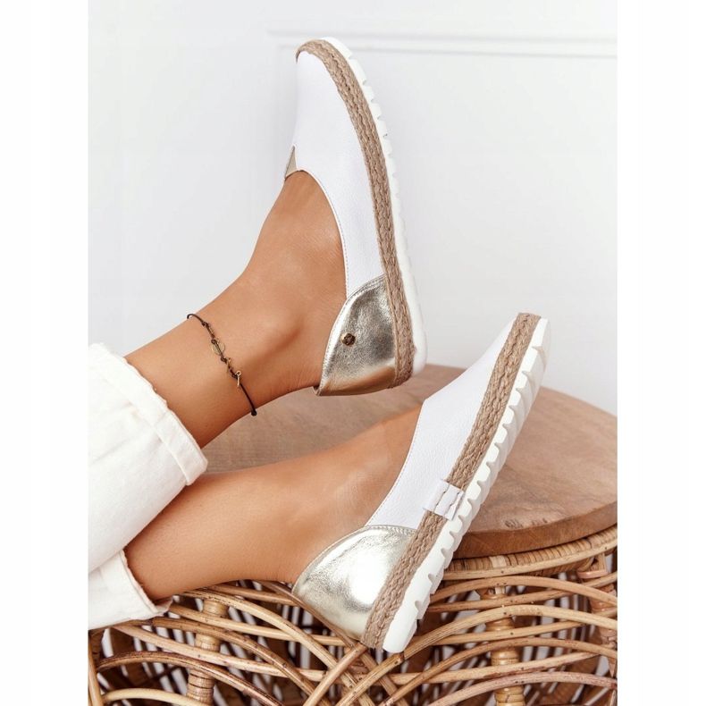 Kožené baleríny Maciejka 05056-11 bílé a zlaté bílý zlatý 2 Kožené baleríny Maciejka 05056-11 bílé a zlaté bílý zlatý 2