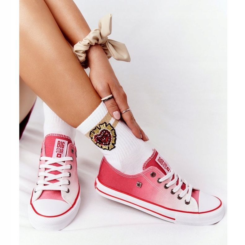 Dámské tenisky Big Star HH274130 Ombre Red bílý 1