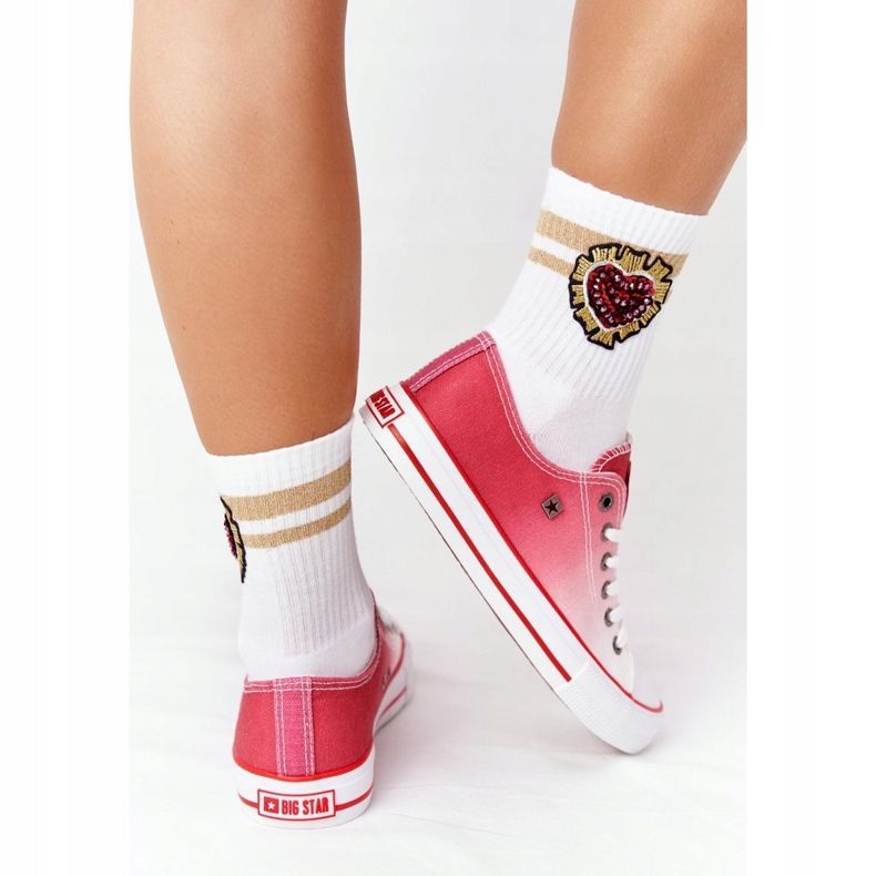 Dámské tenisky Big Star HH274130 Ombre Red bílý 2