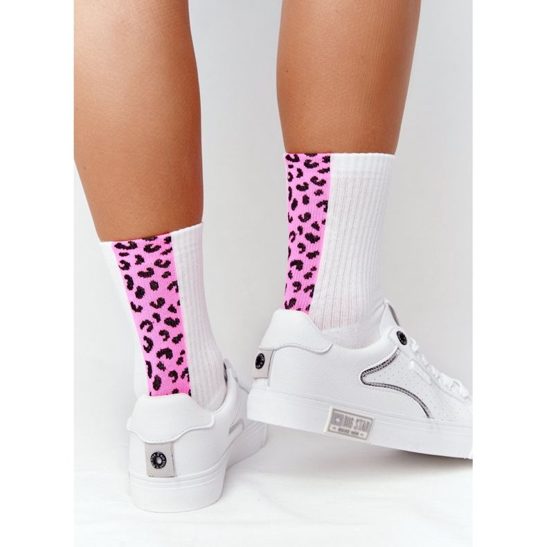 Dámské kožené tenisky Big Star HH274075 bílé a stříbrné bílý 2