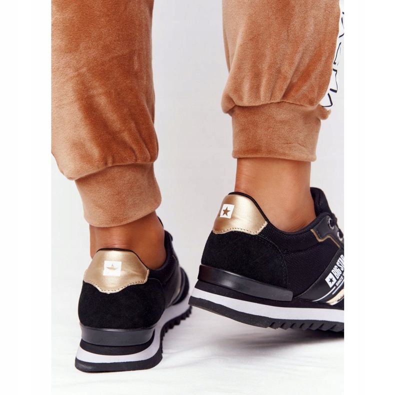 Dámská sportovní obuv Memory Foam Big Star HH274272 Černá zlatý 1