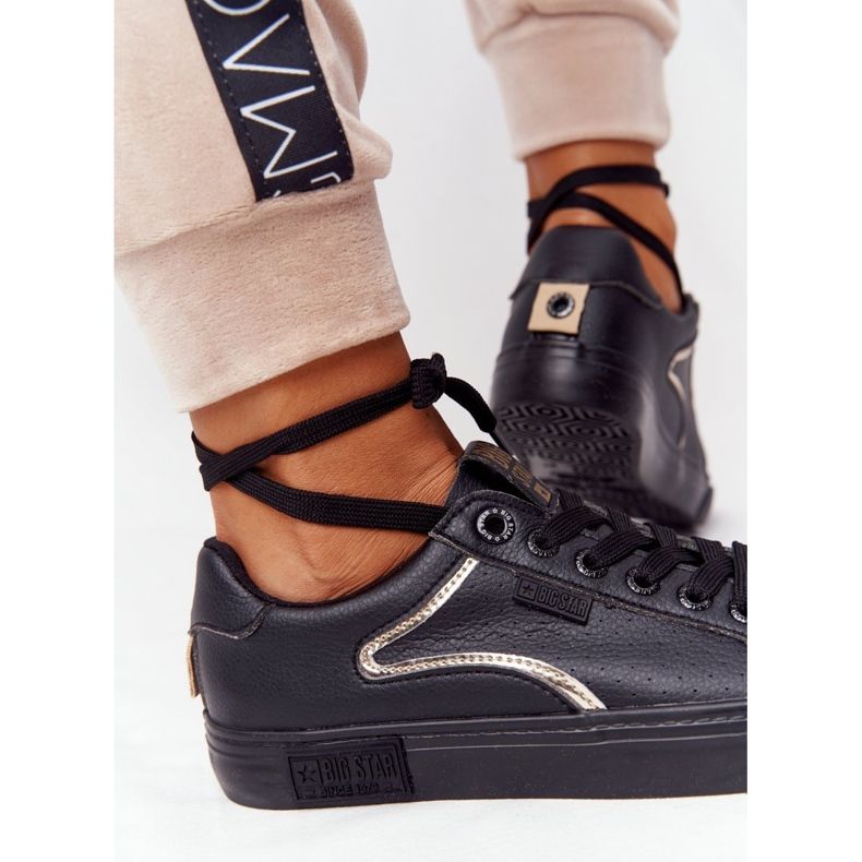 Dámské kožené tenisky Big Star HH274078 černo-stříbrné černá 1