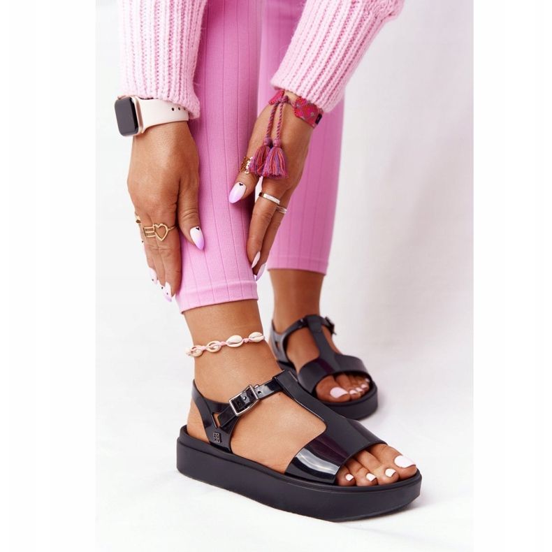 Voňavé ekologické gumové sandály ZAXY HH285116 černé černá 2