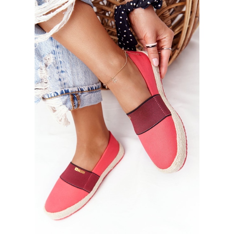 Červené espadrilky na pletené podrážce Big Star HH274478 2
