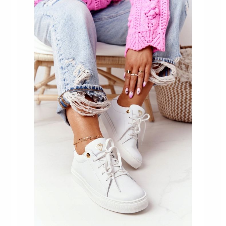 Dámské kožené tenisky White Nicole 2640 bílý 2