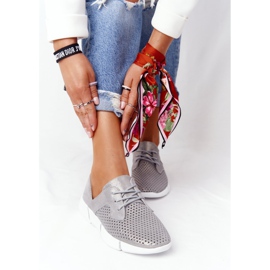 EVE Dámské kožené sportovní boty Šedý jednodenní výlet stříbrný 2