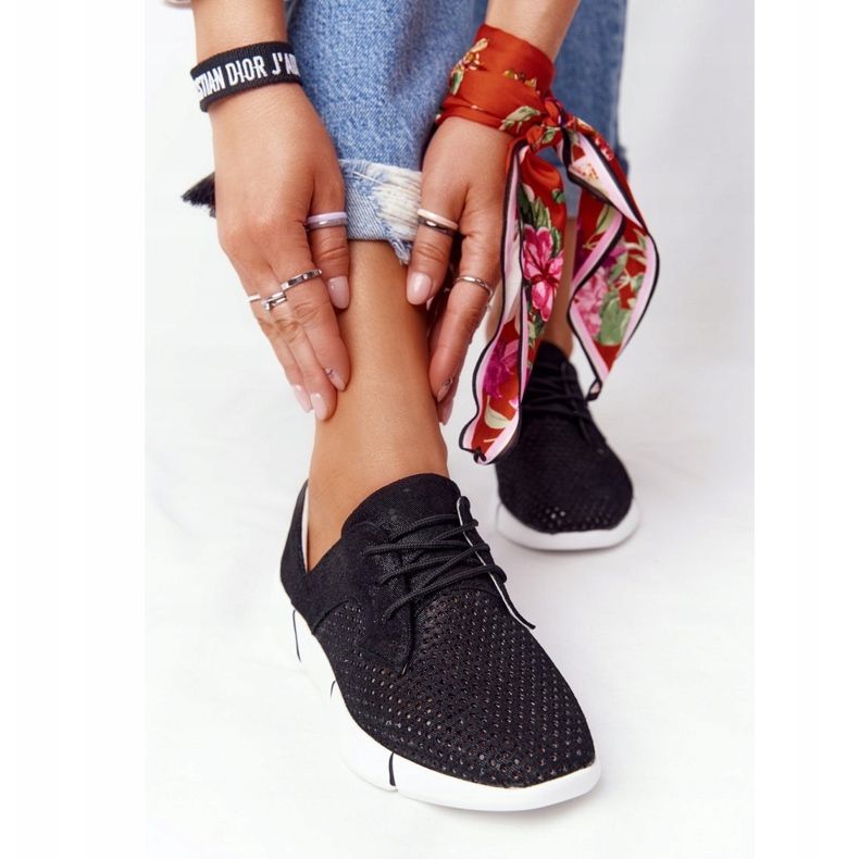 EVE Dámské černé kožené sportovní boty jednodenní výlet černá 1