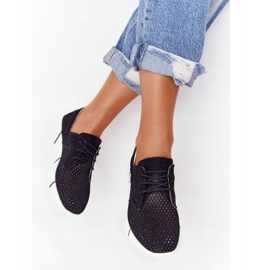 EVE Dámské černé kožené sportovní boty jednodenní výlet černá 2