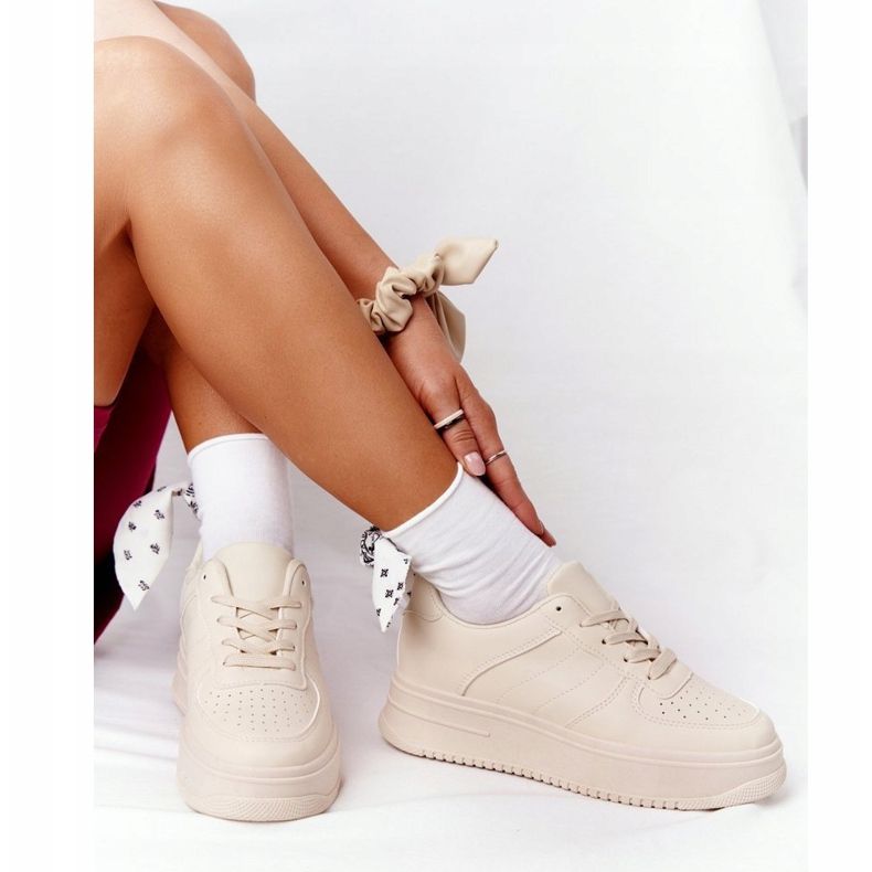 PS1 Dámská sportovní obuv na platformě béžová To jsem já béžový 2