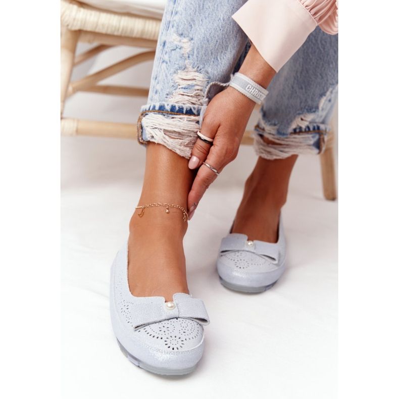 Ekologické modré balerínky Rio Flore Leather modrý 1 Ekologické modré balerínky Rio Flore Leather modrý 1