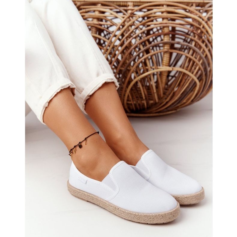Espadrilky na pletené podrážce Big Star DD274015 bílá bílý 1