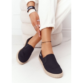 Černé espadrilky na pletené podrážce Big Star DD274017 černý 1