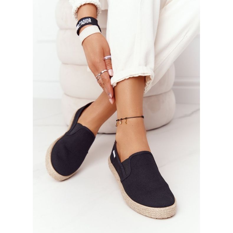 Černé espadrilky na pletené podrážce Big Star DD274017 černý 1