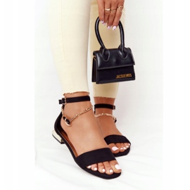 Sandály na zlatých podpatcích Vinceza 21-17119 Černá 2