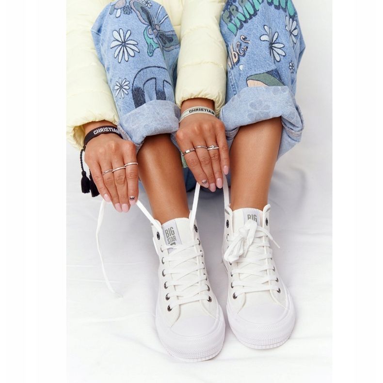 Dámské vysoké tenisky Big Star HH274149 bílé bílý 1
