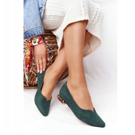 Zelené mokasíny na zlatých podpatcích Vinceza 21-10601 zelená 2