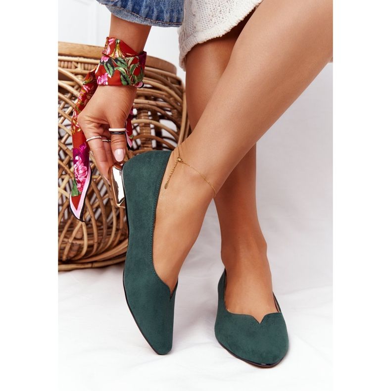 Zelené mokasíny na zlatých podpatcích Vinceza 21-10601 zelená 1