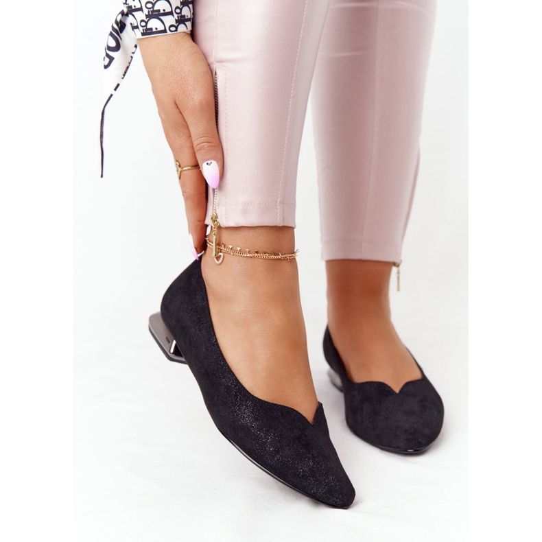 Balerínky na stříbrném podpatku Vinceza 21-10601 černá vícebarevný 2