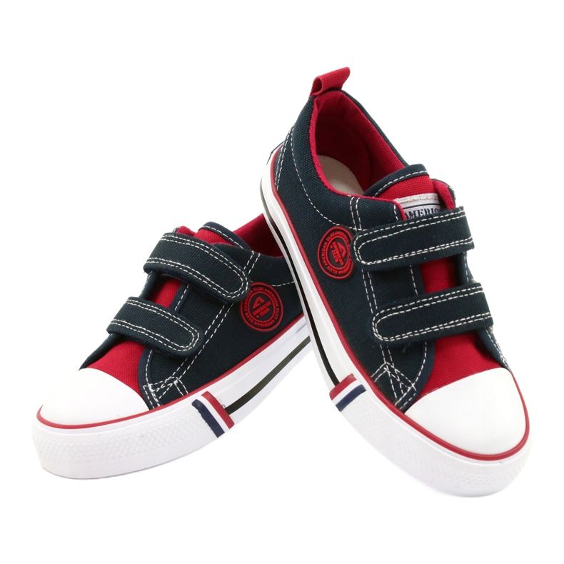 Americké dětské tenisky American Club LH62 Navy Blue červený námořnická modř 3