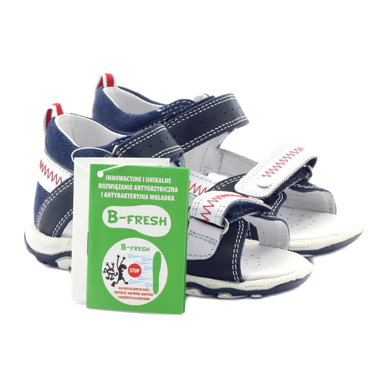 Kožené sandály pro suchý zip 81824 Navy/Red Bartek modrý 5 Kožené sandály pro suchý zip 81824 Navy/Red Bartek modrý 5