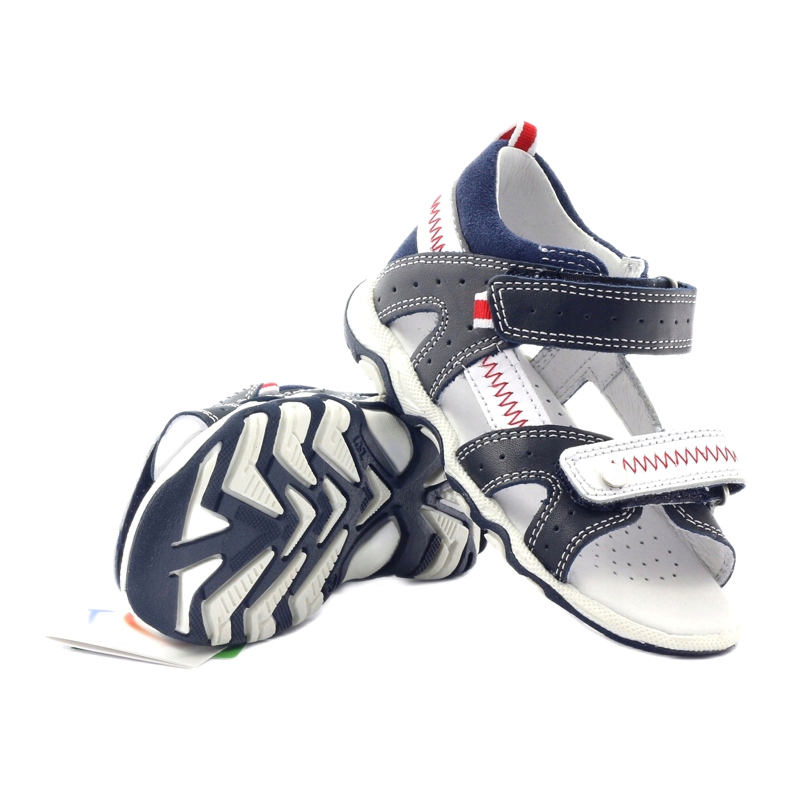 Kožené sandály pro suchý zip 81824 Navy/Red Bartek modrý 3