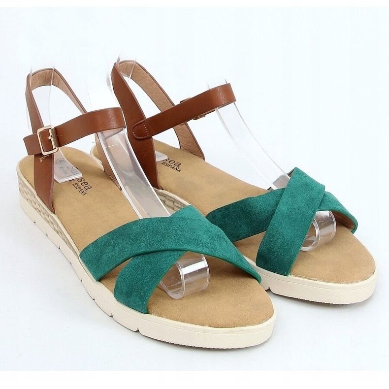 Zelené dámské sandály 1031-15 zelené hnědý zelená 1