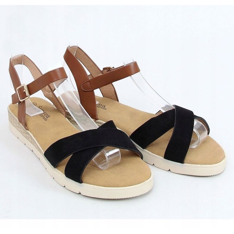 Černé dámské sandály 1031-15 Black hnědý černá 1