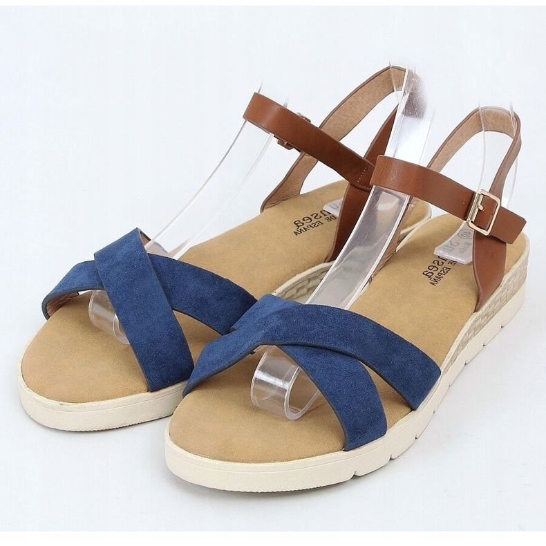 Dámské tmavě modré sandály 1031-15 modré hnědý námořnická modrá 1