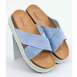 Modré korkové pantofle LS016 Blue modrý 1 Modré korkové pantofle LS016 Blue modrý 1