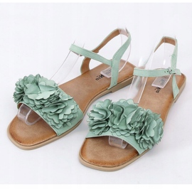 Zelené dámské sandály s květinami PA-370 Green zelená 1